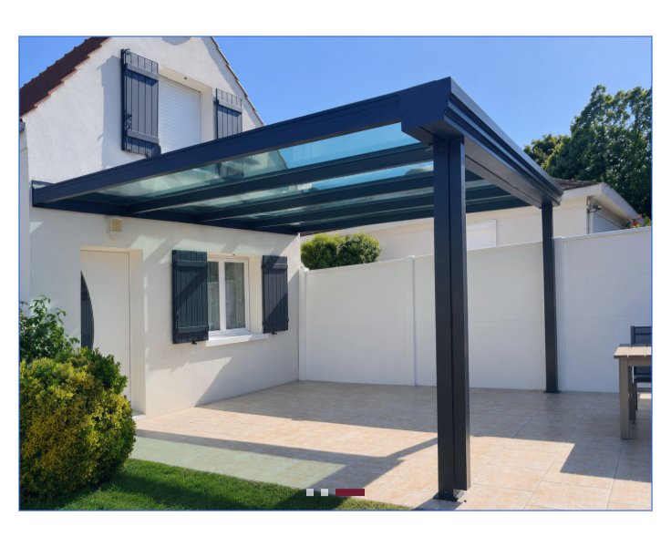 Pérgola em alumínio com cobertura de vidro
