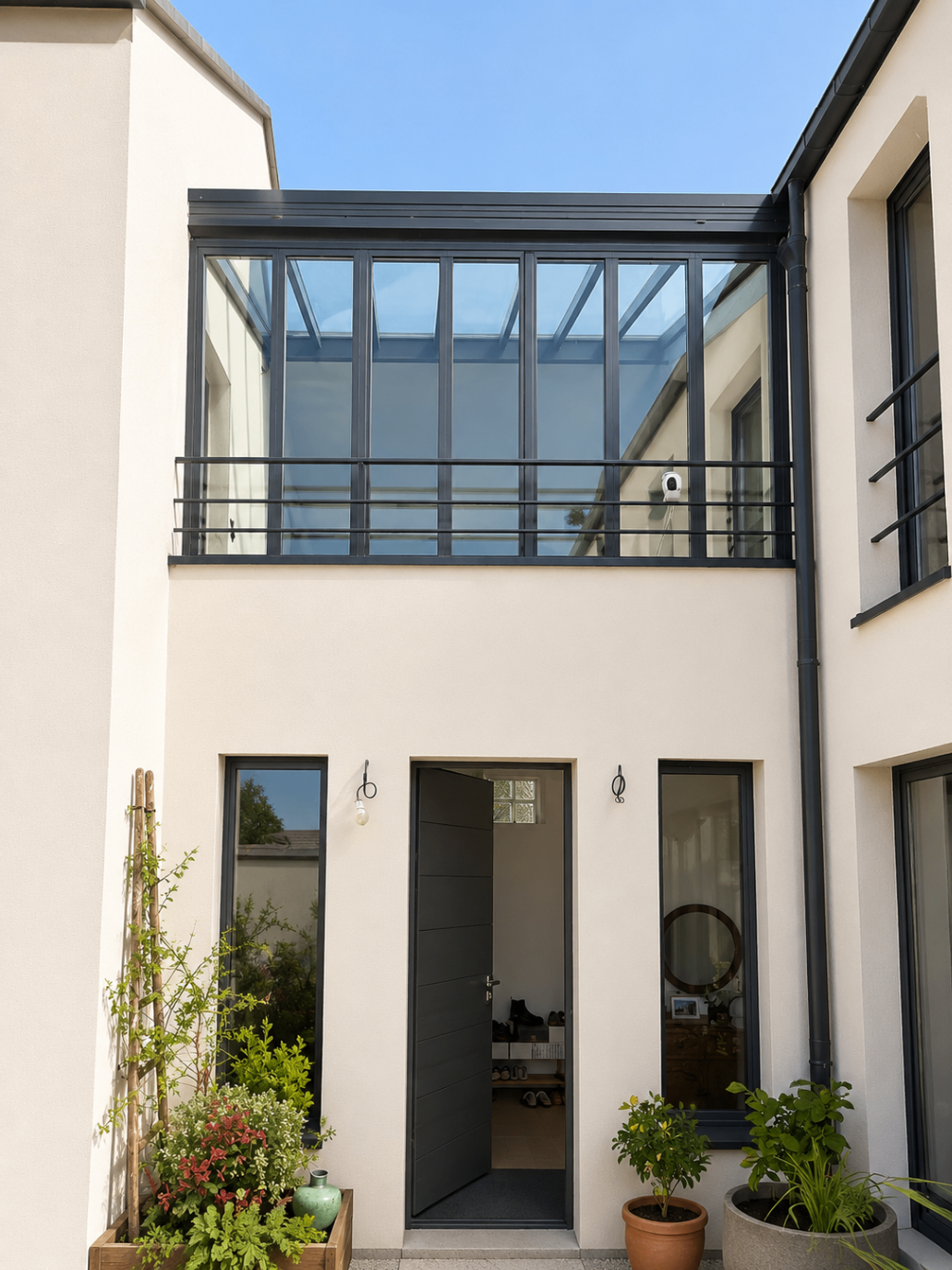 Pérgola e cobertura em alumínio sobre deck